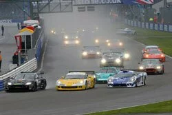 The start of the FIA GT race at Silverstone